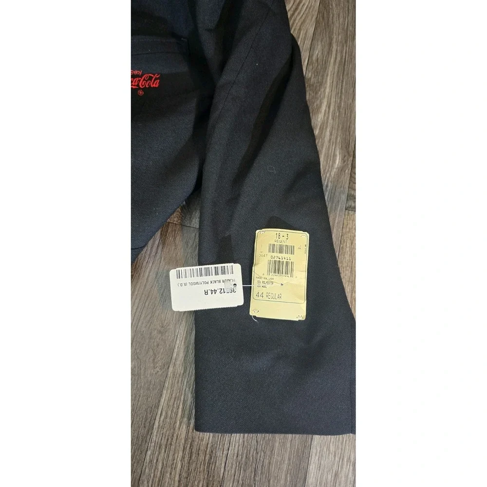 RMC Coca-Cola Blazer Mens 44 Regular Black Gold‎ Button New with Tags